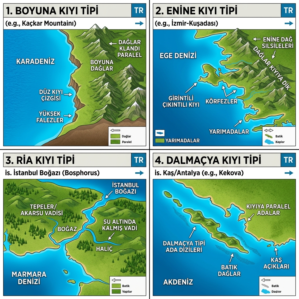 Türkiye Kıyı Tipleri Diyagramı