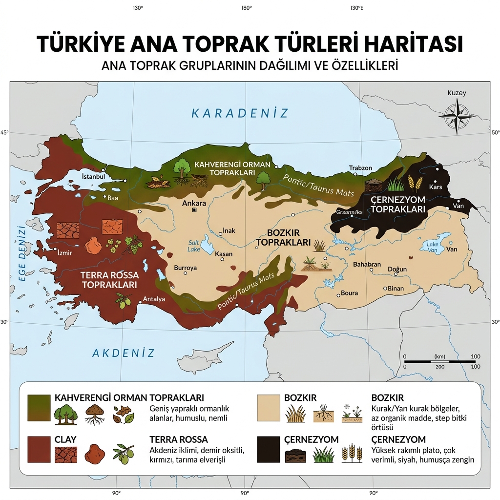 Türkiye Ana Toprak Türleri Haritası